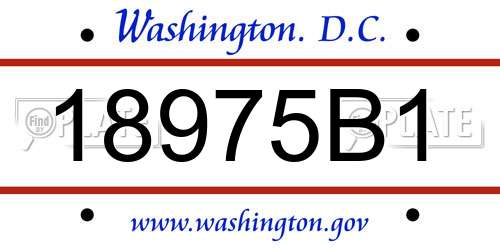 18975B1 District Of Columbia License Plate