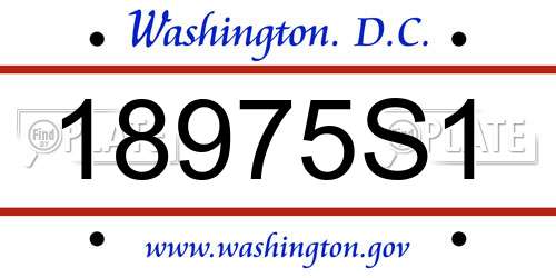 18975S1 District Of Columbia License Plate