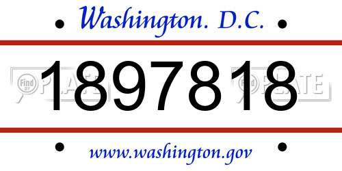 1897818 District Of Columbia License Plate