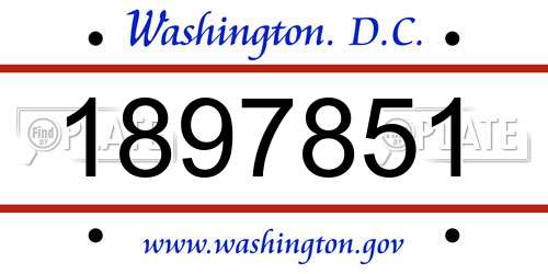 1897851 District Of Columbia License Plate