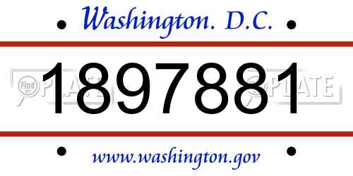 1897881 District Of Columbia License Plate