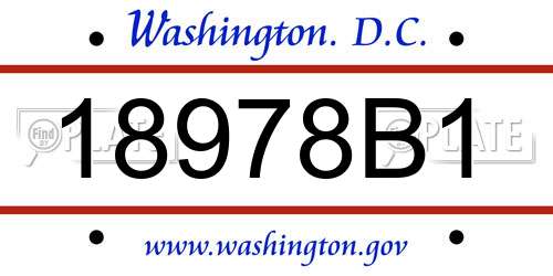18978B1 District Of Columbia License Plate