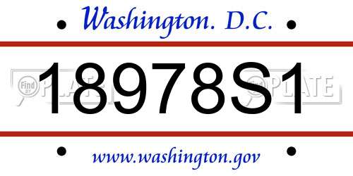 18978S1 District Of Columbia License Plate