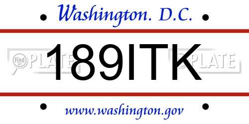 189ITK District Of Columbia License Plate