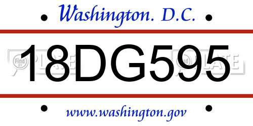 18DG595 District Of Columbia License Plate