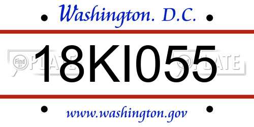 18KI055 District Of Columbia License Plate