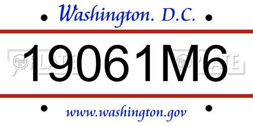 19061M6 District Of Columbia License Plate
