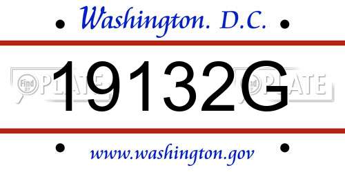 19132G District Of Columbia License Plate