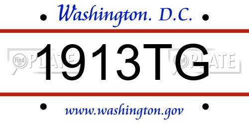 1913TG District Of Columbia License Plate