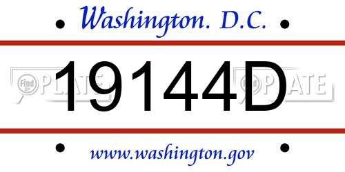 19144D District Of Columbia License Plate