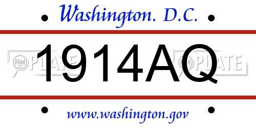 1914AQ District Of Columbia License Plate