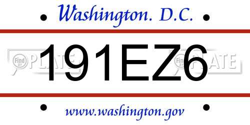 191EZ6 District Of Columbia License Plate