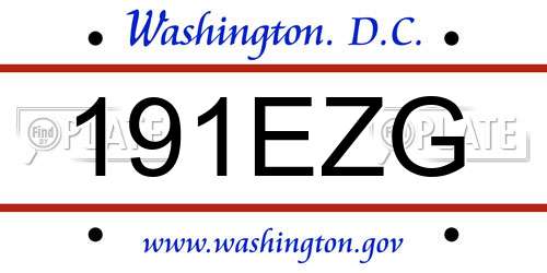 191EZG District Of Columbia License Plate
