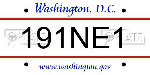 191NE1 District Of Columbia License Plate