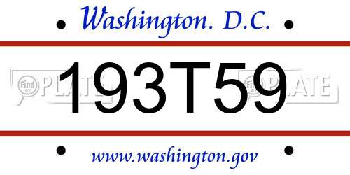 193T59 District Of Columbia License Plate