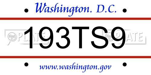 193TS9 District Of Columbia License Plate