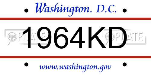 1964KD District Of Columbia License Plate