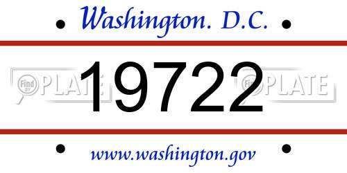 19722 District Of Columbia License Plate