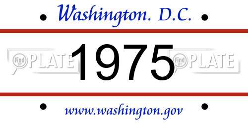 1975 District Of Columbia License Plate