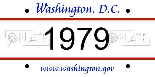 1979 District Of Columbia License Plate