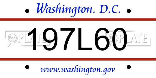 197L60 District Of Columbia License Plate
