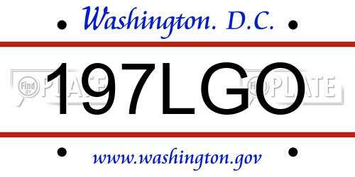 197LGO District Of Columbia License Plate