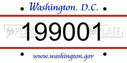 199001 District Of Columbia License Plate