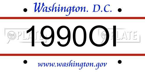 1990OI District Of Columbia License Plate
