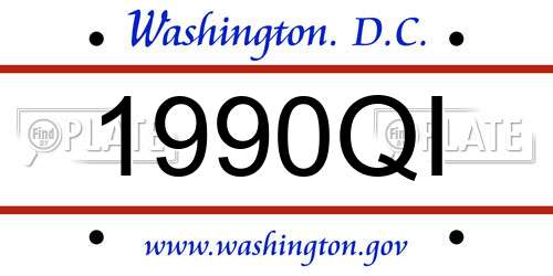 1990QI District Of Columbia License Plate
