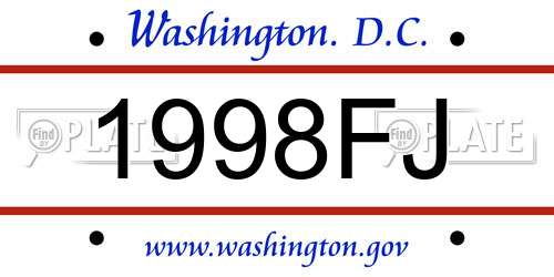1998FJ District Of Columbia License Plate