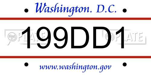 199DD1 District Of Columbia License Plate
