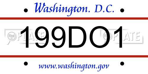 199DO1 District Of Columbia License Plate