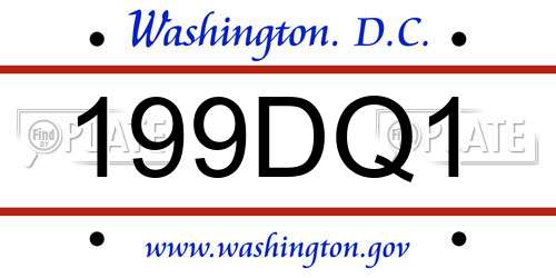 199DQ1 District Of Columbia License Plate