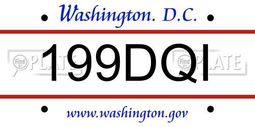 199DQI District Of Columbia License Plate