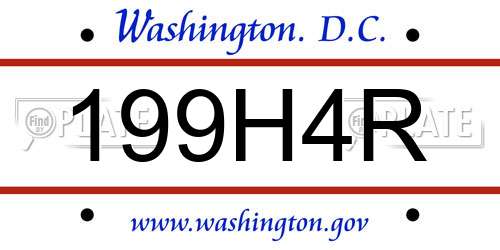 199H4R District Of Columbia License Plate