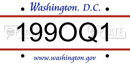 199OQ1 District Of Columbia License Plate