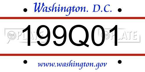 199Q01 District Of Columbia License Plate