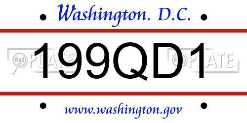 199QD1 District Of Columbia License Plate
