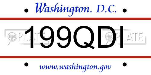 199QDI District Of Columbia License Plate