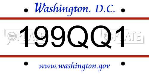 199QQ1 District Of Columbia License Plate