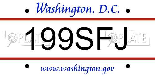 199SFJ District Of Columbia License Plate