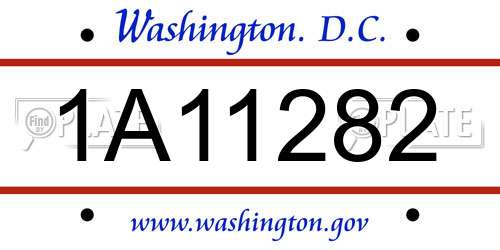 1A11282 District Of Columbia License Plate