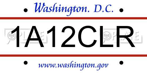 1A12CLR District Of Columbia License Plate