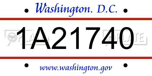 1A21740 District Of Columbia License Plate