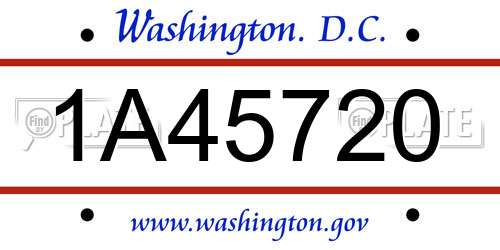 1A45720 District Of Columbia License Plate