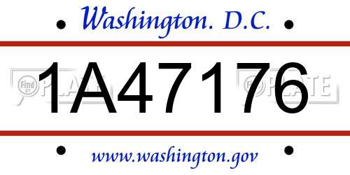 1A47176 District Of Columbia License Plate