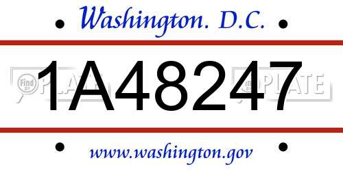 1A48247 District Of Columbia License Plate
