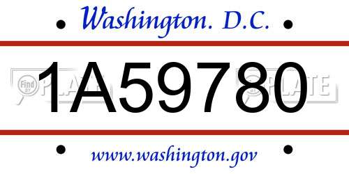 1A59780 District Of Columbia License Plate
