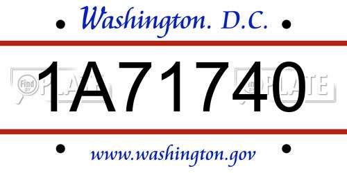 1A71740 District Of Columbia License Plate