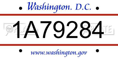 1A79284 District Of Columbia License Plate
